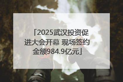 2025武汉投资促进大会开幕 现场签约金额984.9亿元
