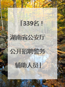 339名！湖南省公安厅公开招聘警务辅助人员