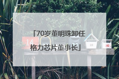 70岁董明珠卸任格力芯片董事长