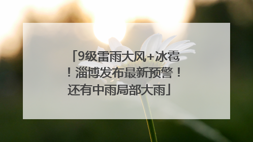 9级雷雨大风+冰雹！淄博发布最新预警！还有中雨局部大雨